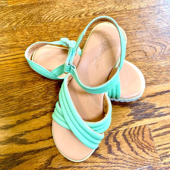 Mint Green Sandals Beach Vacation Tropical Girls 11 - Picture 2 of 5